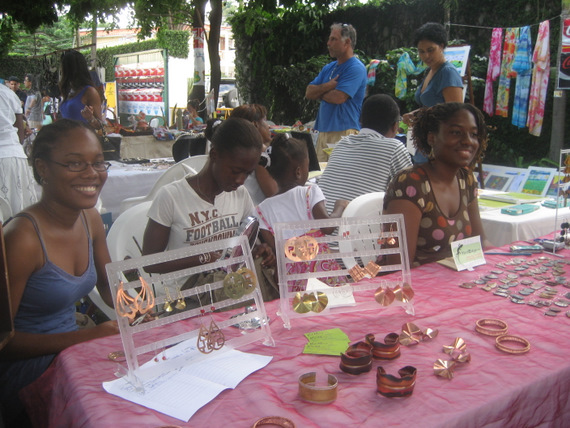 Kima Francis and friends selling jewellry